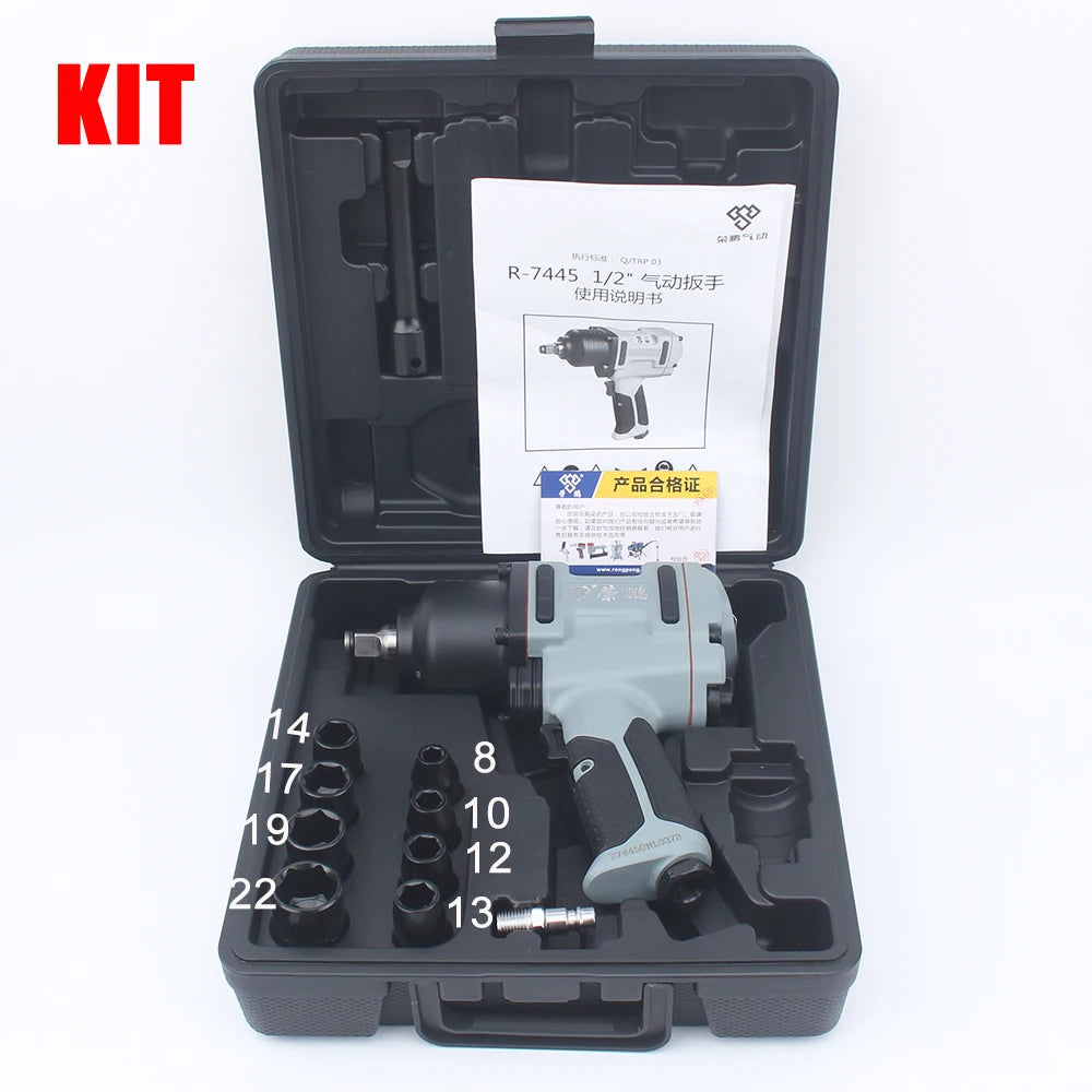 1/2" Pneumatic Wrench Spanner Key Professional Air Tools Auto Repair Tools Wrench Kit 680-900N.M