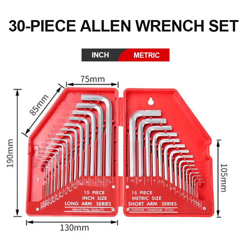 30Pcs Hex Allen Wrench Set