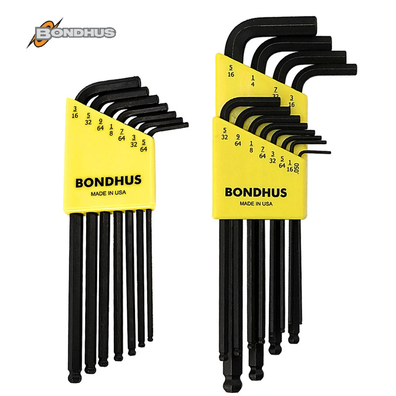 Bondhus Inch Ball Head Hex Wrench Set L Type Allen Key Sets Screwdriver Bicycle Repair Tool 10932|10936|10937|10938|10945